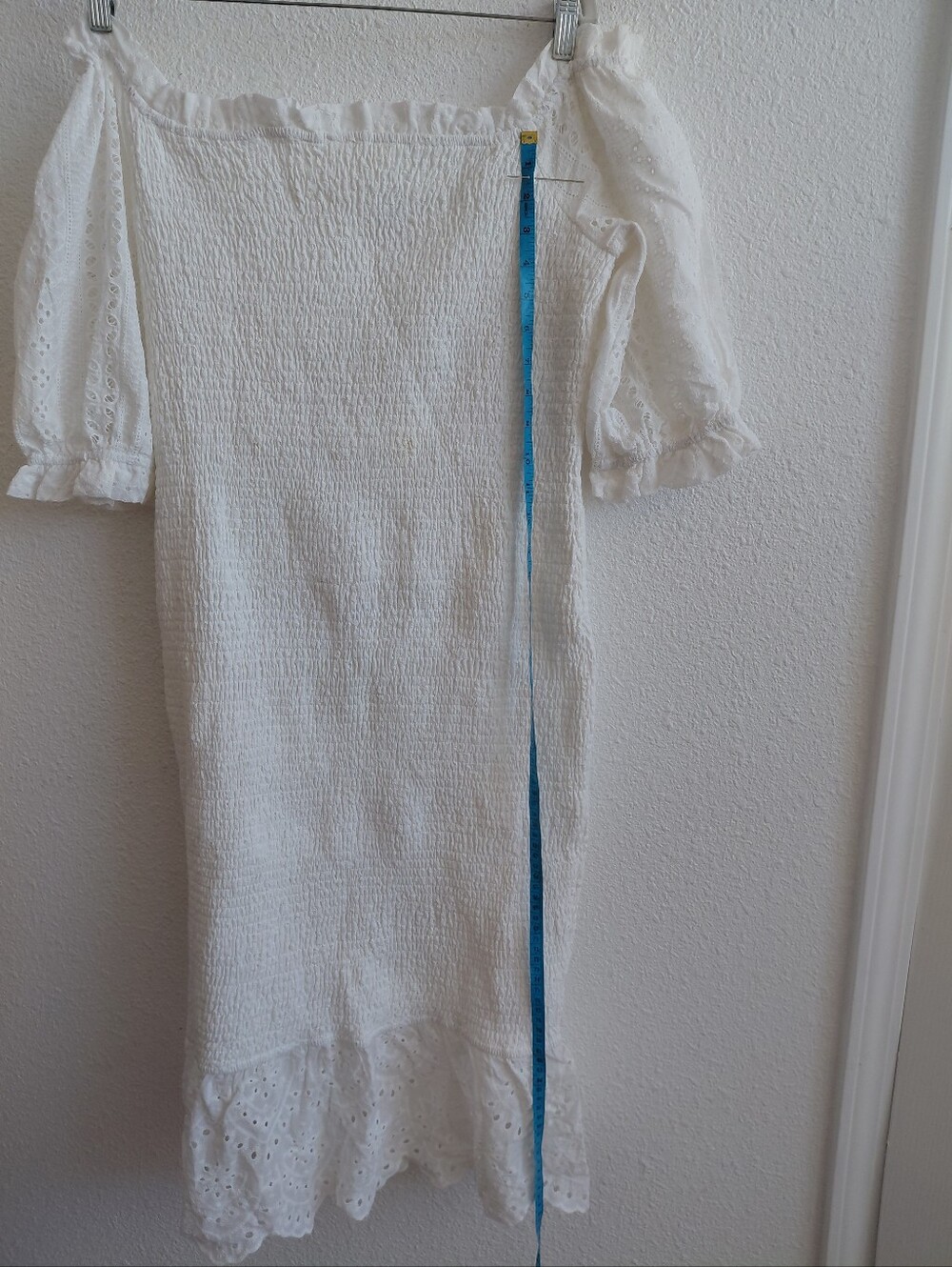 Nwt Minor Defect White Stretch Smoked Cold Shoulders Shortsleeve  Dress Womens X - Picture 7 of 14